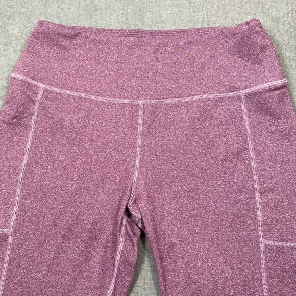 Ray Pose Womens Heather Purple Athletic Shorts Side Pockets & High Waist Design - Picture 5 of 12